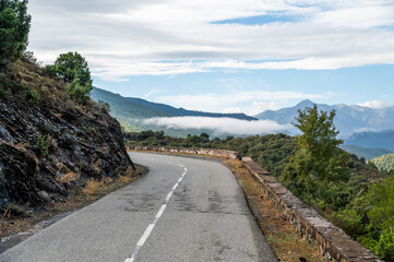road in the mountains  of Castagniccia - Corsica