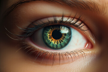 Fototapeta na wymiar Close-up shot of green eye
