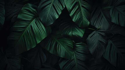 Green leaves fern tropical rainforest background - Powered by Adobe
