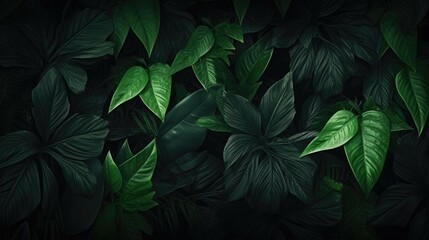 Fototapeta na wymiar Green leaves fern tropical rainforest background