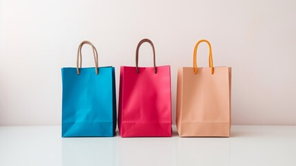 shopping bags colored on a white background.