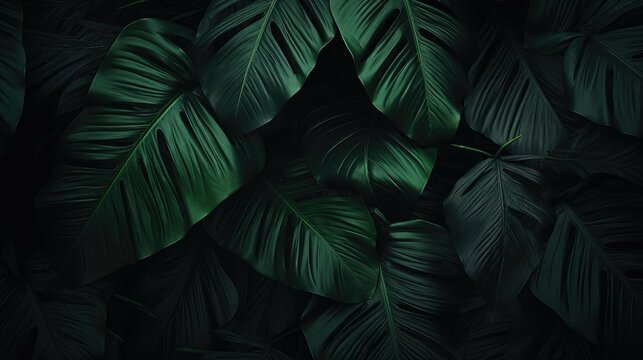 Green leaves fern tropical rainforest background