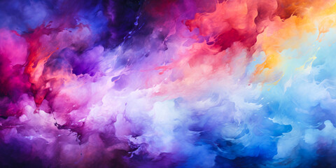 Fototapeta na wymiar Dreamy Watercolor Wallpaper: Cosmic Nebula Colors, Moonbeams, and Dark Matter