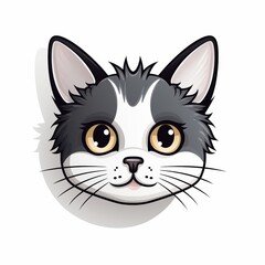 Obraz premium cat face on a white background.