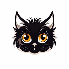 Fototapeta premium cat face on a white background.