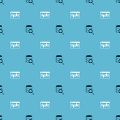 Set Server and Browser with stocks market on seamless pattern. Vector
