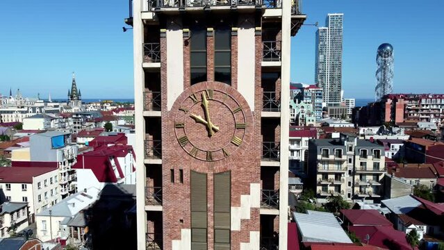 Batumi's iconic Clock Tower on Piazza Square, a distinguished architectural feature of the city.