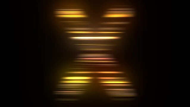 Letter X animated light speed background with glow style