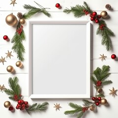 Obraz na płótnie Canvas Christmas photo frame designed as a festive wreath, displaying a collage of candid moments from a holiday party, radiating the spirit of celebration and happiness