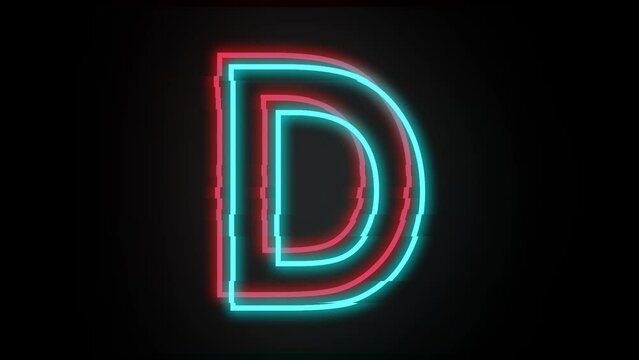 Letter D animated background with glitch style