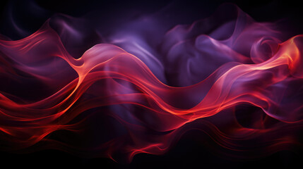 Obraz premium Abstract thin red lines on a black background.