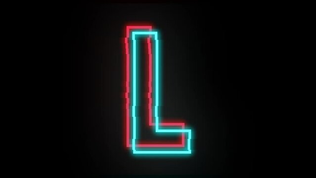 Letter L animated background with glitch style