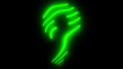 Number 9 animated background with wave and neon style