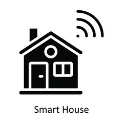 Smart House vector Solid Design illustration. Symbol on White background EPS 10 File