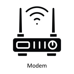 Modem vector Solid Design illustration. Symbol on White background EPS 10 File