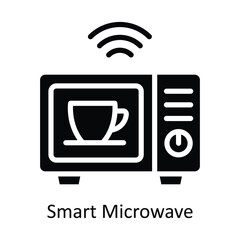 Smart Microwave vector Solid Design illustration. Symbol on White background EPS 10 File