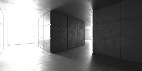 Abstract empty modern interior. Concrete walls