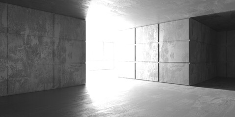 Abstract empty modern interior. Concrete walls