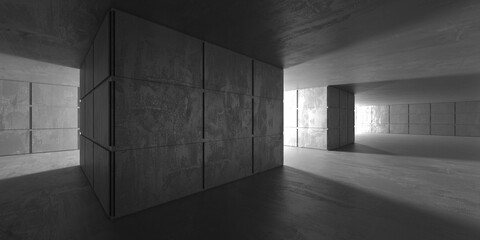 Abstract interior design concrete room. Architectural background