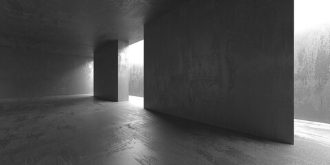 Abstract interior design concrete room. Architectural background