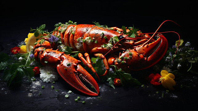 Lobster with herbs