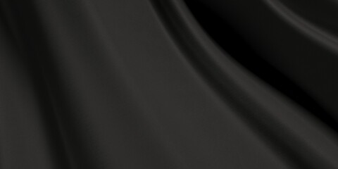 Textured black satin silk background.  Luxury fabric design template