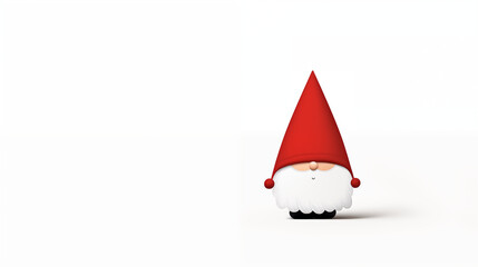 Ilustrowany Święty Mikołaj origami - mikołajki. Biały tło na baner lub życzenia świąteczne. - obrazy, fototapety, plakaty