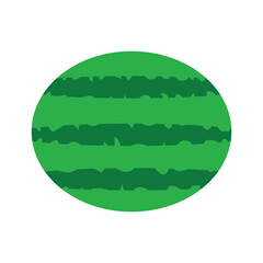 Simple vector illustration of a green watermelon
