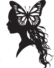 Butterfly queen silhouette vector illustration