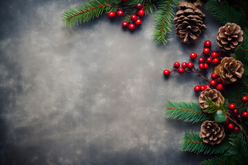 christmas tree decorations, santa claus with gifts, snowman in the snow, christmas gift boxes	