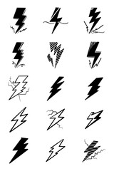 hand drawn doodle thunder bolt illustration vector isolated background - obrazy, fototapety, plakaty