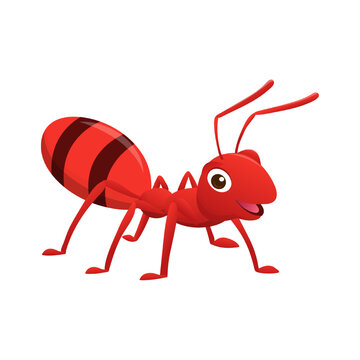 Red ant vector cartoon graphic 