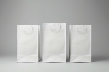 Mockup of a white bag with a strap for deliveries, seen from the front. Generative AI
