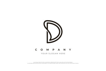 Minimal Initial Letter SD or DS Logo Design Vector