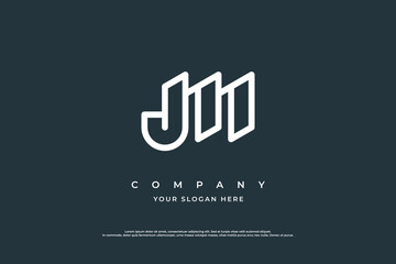 Initial Letter JM Logo Design Vector - obrazy, fototapety, plakaty