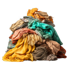 Pile of Dirty Clothes Isolated on Transparent or White Background, PNG - obrazy, fototapety, plakaty
