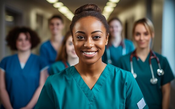 Young Nursing Students Alongside Her Teacher