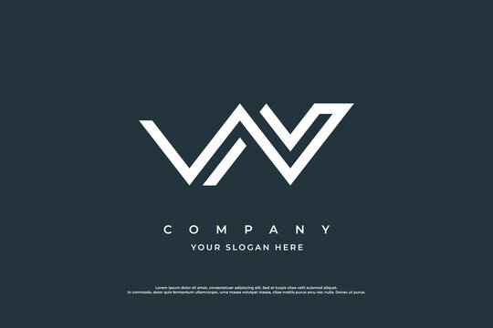 Initial Letter WN Logo Design Vector