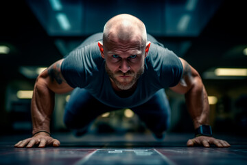 Fototapeta premium man doing sports in a gym