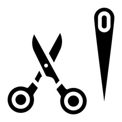 needle and scissors glyph