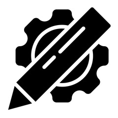 pencil and gear glyph