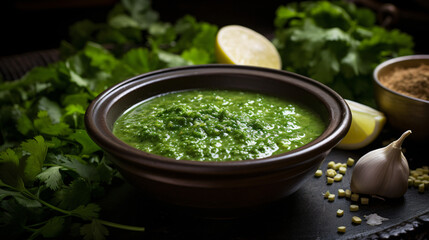 Mojo de cilantro cold coriander sauce with garlic
