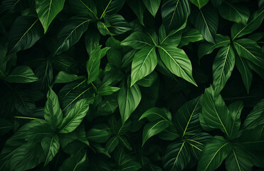 Lush Jungle: Abstract Green Foliage Textures for a Jungle Background - A Flat Lay Composition Immersing You in the Verdant Beauty of Jungle Foliage and Lush Nature Concepts
A green leaves background