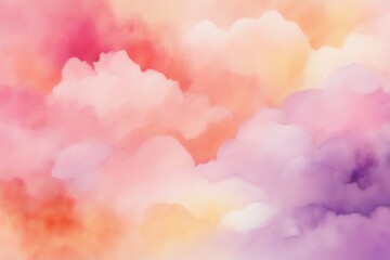 Fototapeta premium purple magenta pink peach coral orange yellow beige white abstract watercolor art background light texture