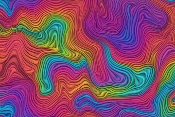 psychedelic rainbow ridged topological map pattern background texture trippy hippy abstract