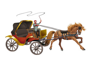 cheval, galop, tacheté, brun, gris, noir, blanc, beige, voiture, millésime, calèche, vieux, roue, transport, véhicule, transport, vecteur, antique, rétro, illustration, conception,  carrosse, voyage, 