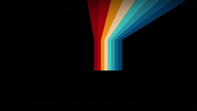 Vintage Striped Backgrounds, Loop Samples, Retro Colors from the 1970s 1980s, 70s, 80s, 90s. retro vintage 70s style stripes background footage lines. Transition loop shapes moving eighties style