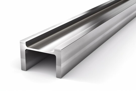 Realistic Steel Beam On White Background. Generative AI