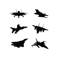 Foto op Plexiglas set of fighter jet vector illustration © erick