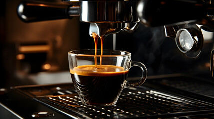 Delicious, aromatic coffee is prepared in the machine